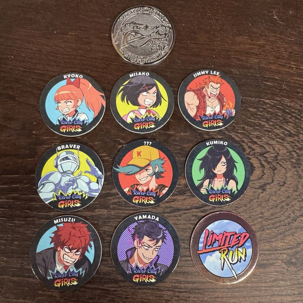 River City Girls POG Set Limited Run Games LRG Collector Caps Metal Slammer New